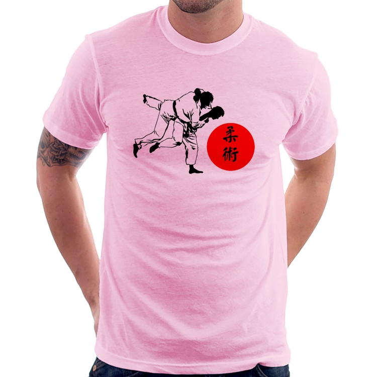 Camiseta Jiu Jitsu Judô Artes Marciais - Rosa Bebê
