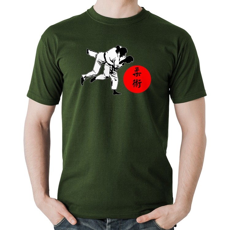 Camiseta Algodão Jiu Jitsu Judô Artes Marciais - Musgo