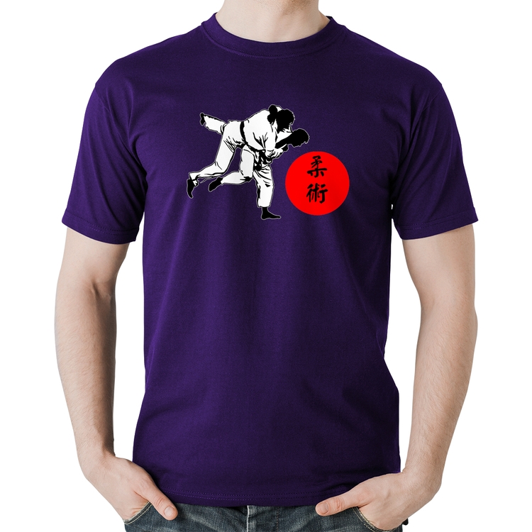 Camiseta Algodão Jiu Jitsu Judô Artes Marciais - Roxa