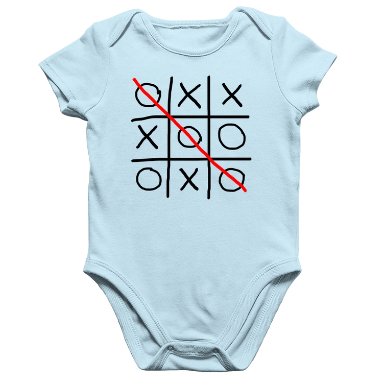 Body Bebê Algodão Jogo da Velha - Azul Bebê
