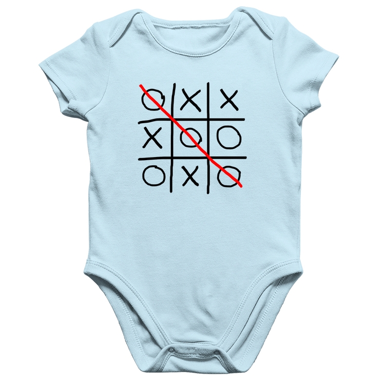 Body Bebê Algodão Jogo da Velha - Azul Bebê