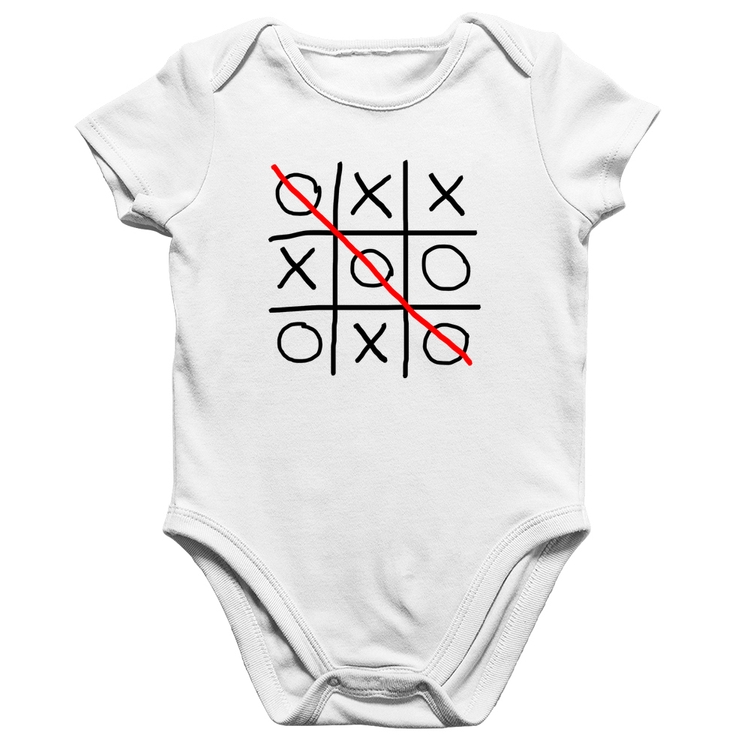 Body Bebê Algodão Jogo da Velha - Branco