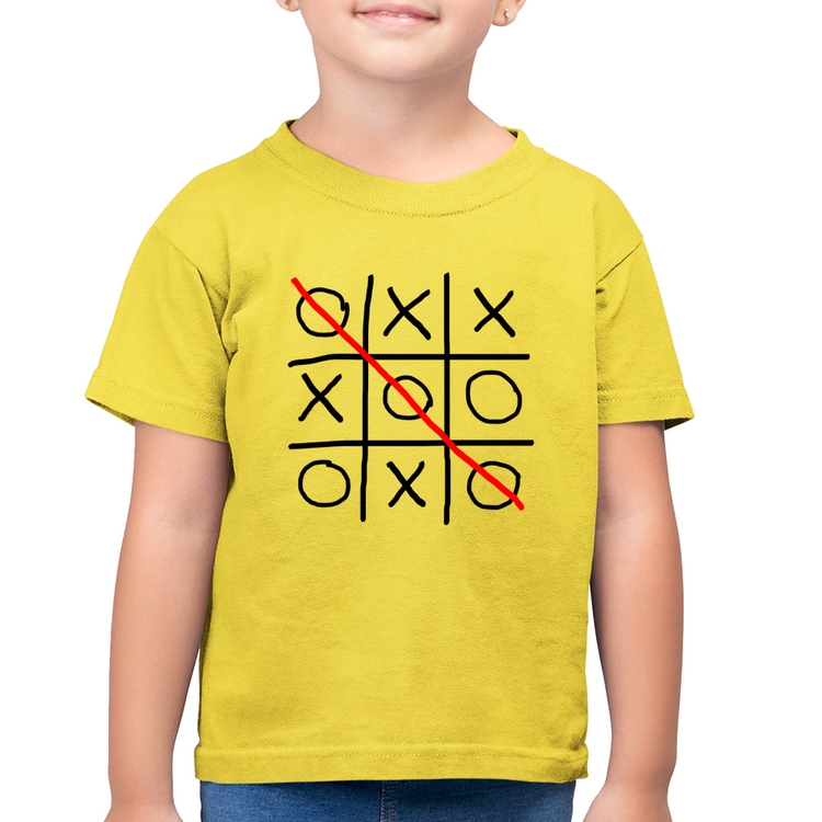 Camiseta Algodão Infantil Jogo da Velha - Amarelo Canário