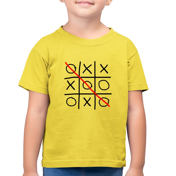Camiseta Algodão Infantil Jogo da Velha - Amarelo Canário