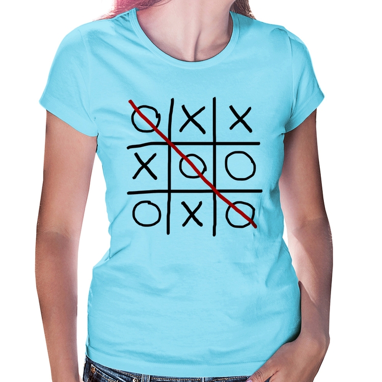 Baby Look Jogo da Velha - Azul Bebê