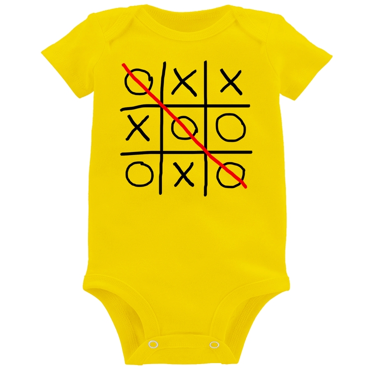 Body Bebê Jogo da Velha - Amarelo
