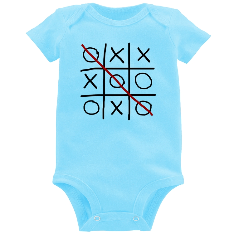 Body Bebê Jogo da Velha - Azul Bebê