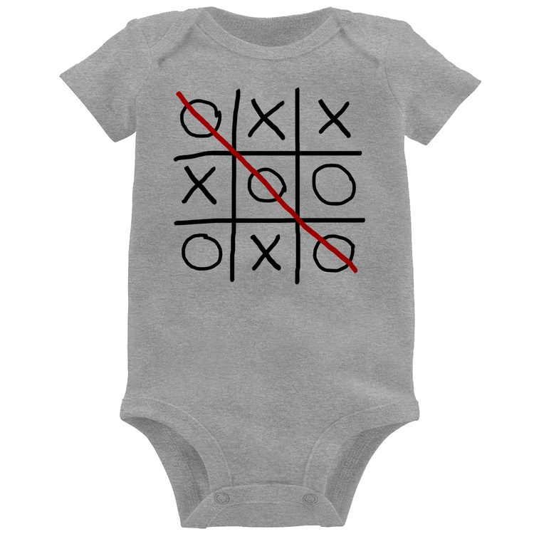 Body Bebê Jogo da Velha - Cinza