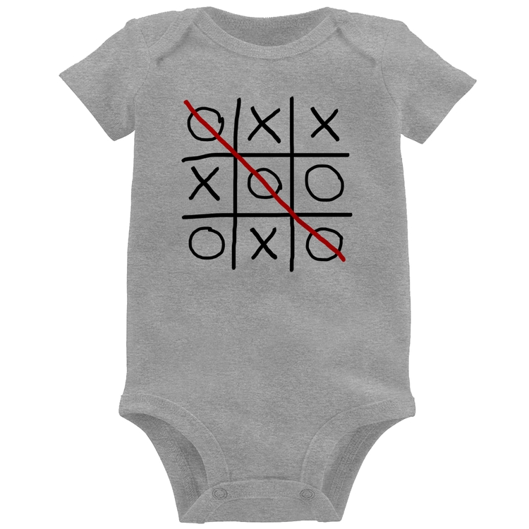 Body Bebê Jogo da Velha - Cinza