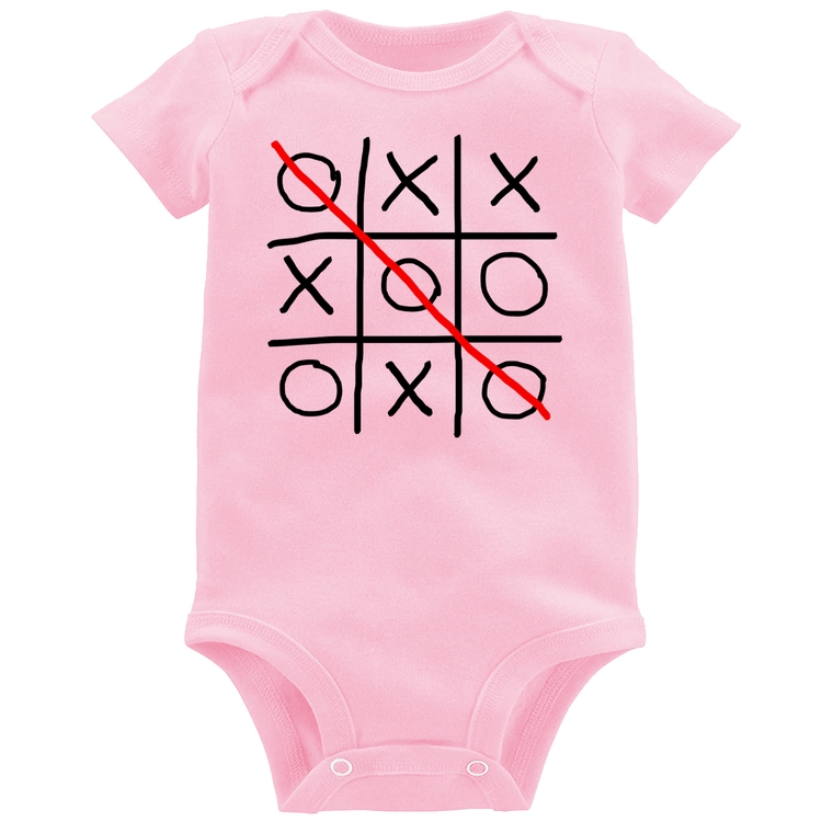 Body Bebê Jogo da Velha - Rosa Bebê