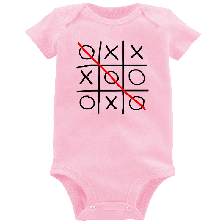 Body Bebê Jogo da Velha - Rosa Bebê