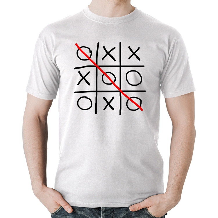 Camiseta Algodão Jogo da Velha - Branca