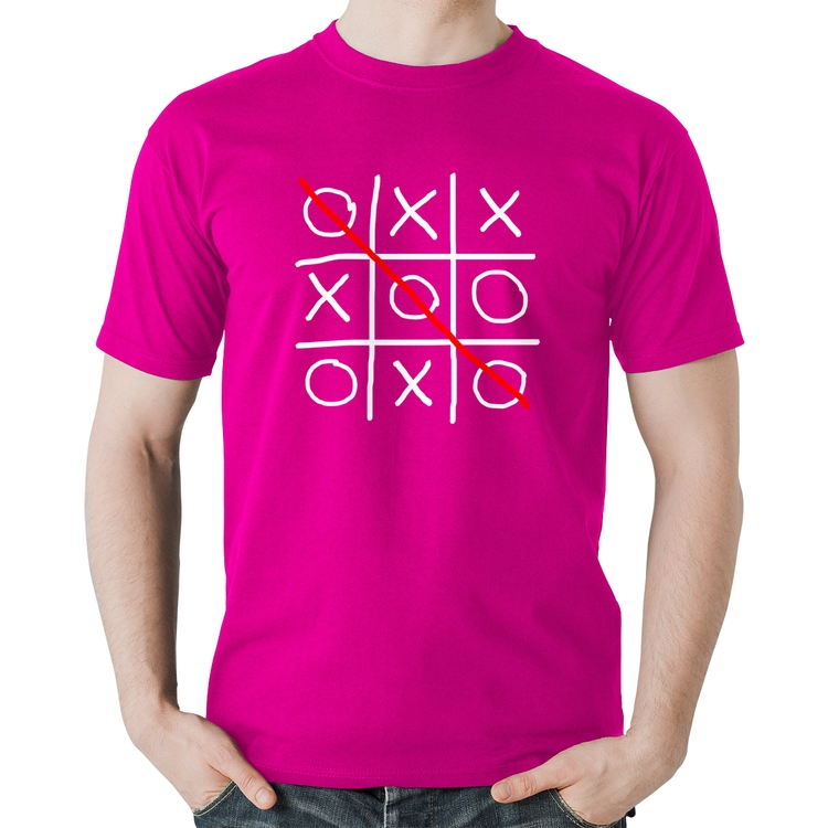 Camiseta Algodão Jogo da Velha - Rosa