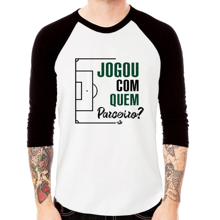 Camiseta Raglan Jogou com quem parceiro? Manga 3/4