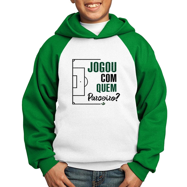 Moletom Infantil Jogou com quem parceiro? - Branco/Verde