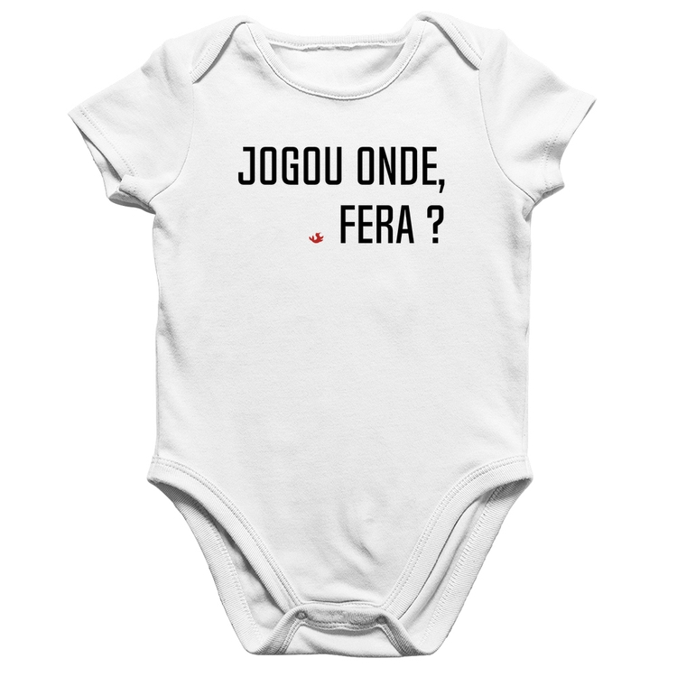 Body Bebê Algodão Jogou onde fera? - Branco