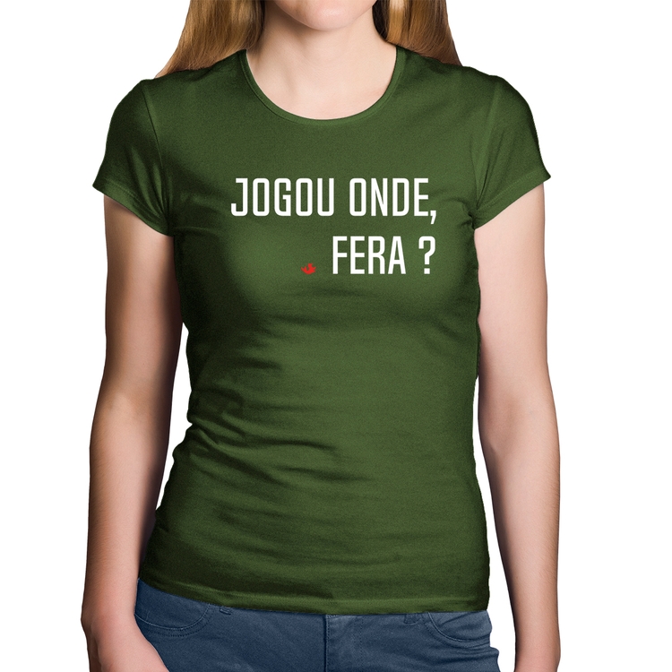 Baby Look Algodão Jogou onde fera? - Musgo