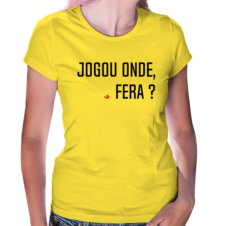 Baby Look Jogou onde fera? - Amarela