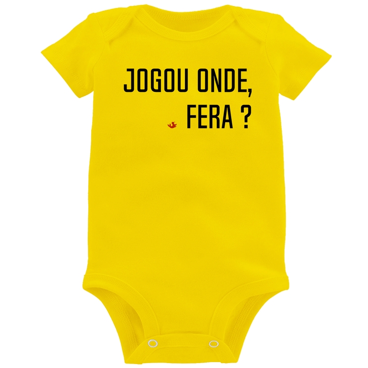 Body Bebê Jogou onde fera? - Amarelo