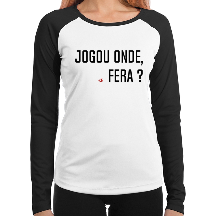 Baby Look Raglan Jogou onde fera? Manga Longa