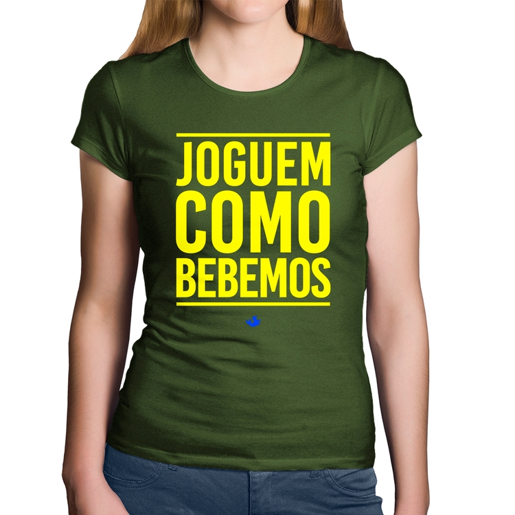 Baby Look Algodão Joguem como bebemos (Copa do Mundo - Seleção Brasileira) - Musgo