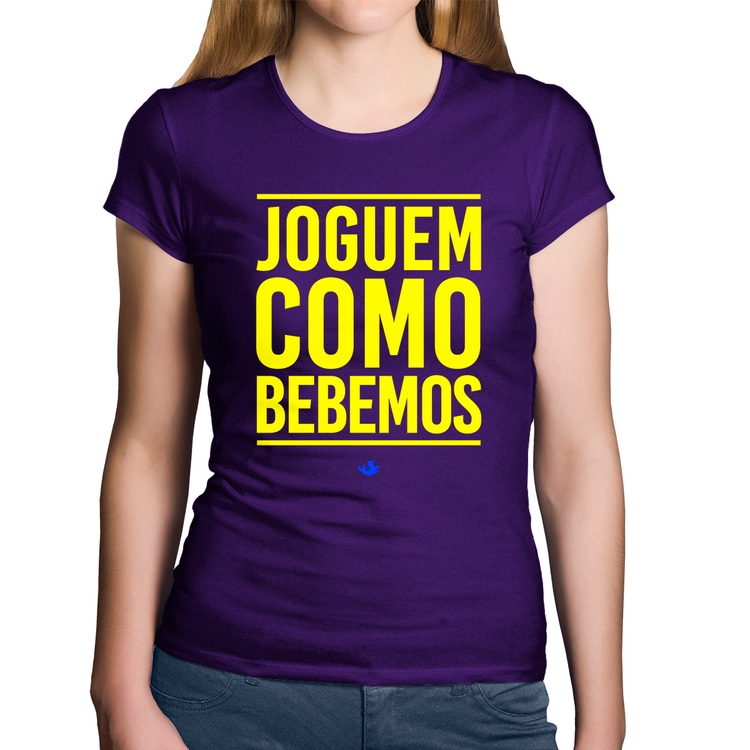 Baby Look Algodão Joguem como bebemos (Copa do Mundo - Seleção Brasileira) - Roxa