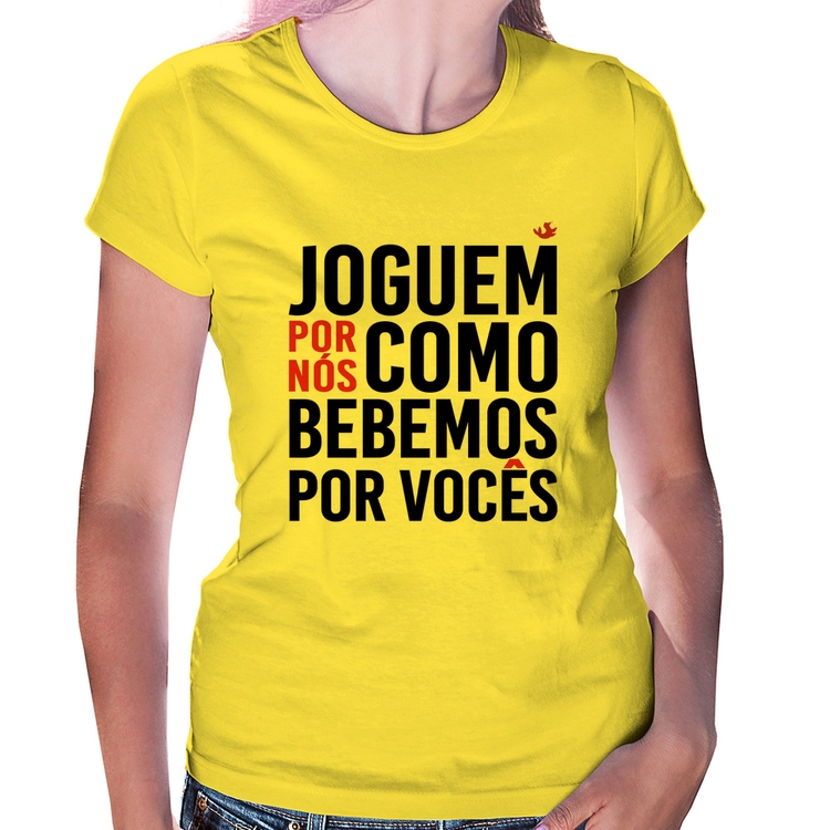 Baby Look Joguem por nós como bebemos por vocês - Amarela