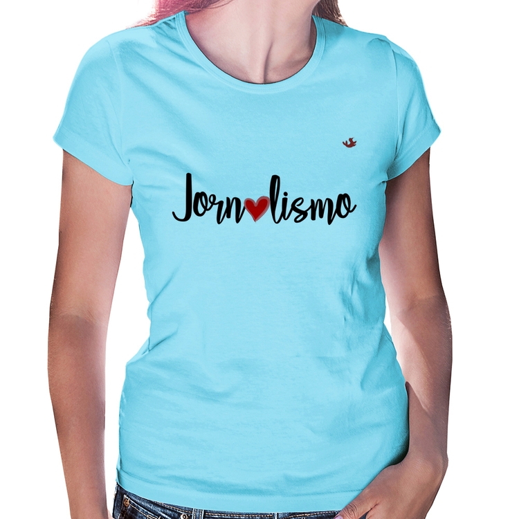 Baby Look Jornalismo por amor - Azul Bebê