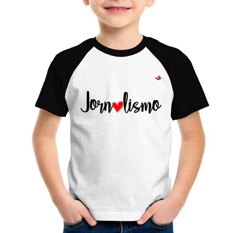 Camiseta Raglan Infantil Jornalismo por amor