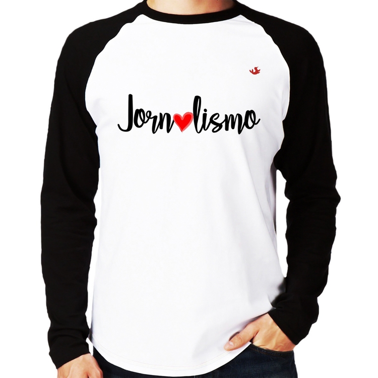 Camiseta Raglan Jornalismo por amor Manga Longa