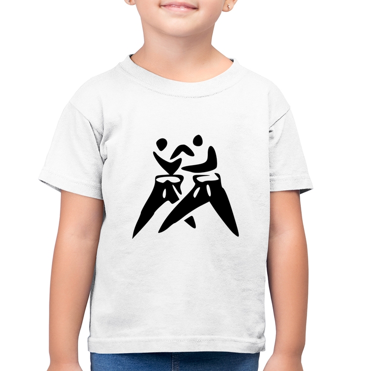 Camiseta Algodão Infantil Judô Jiu Jitsu - Branca