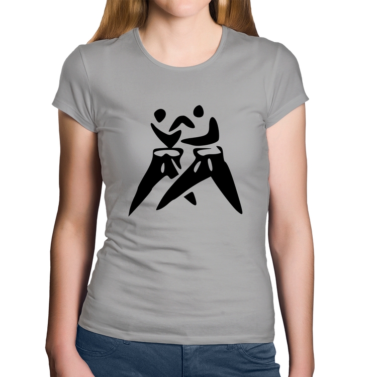 Baby Look Algodão Judô Jiu Jitsu - Cinza