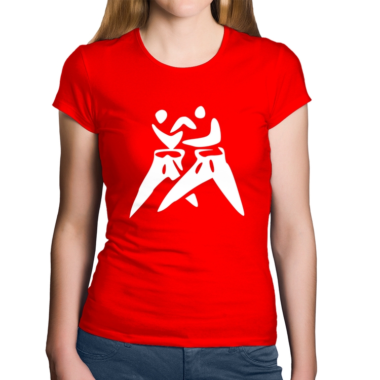 Baby Look Algodão Judô Jiu Jitsu - Vermelha