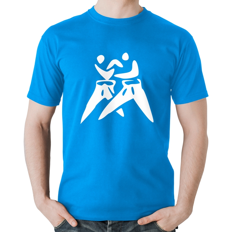 Camiseta Algodão Judô Jiu Jitsu - Azul