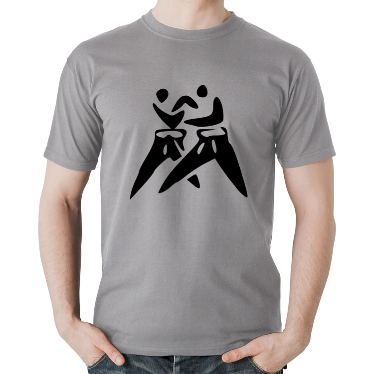 Camiseta Algodão Judô Jiu Jitsu - Cinza