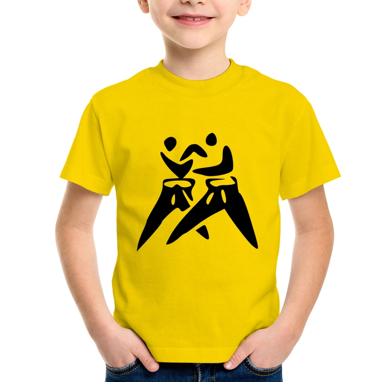 Camiseta Infantil Judô Jiu Jitsu - Amarela