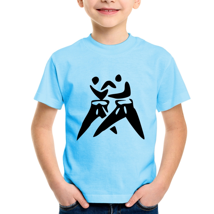 Camiseta Infantil Judô Jiu Jitsu - Azul Bebê
