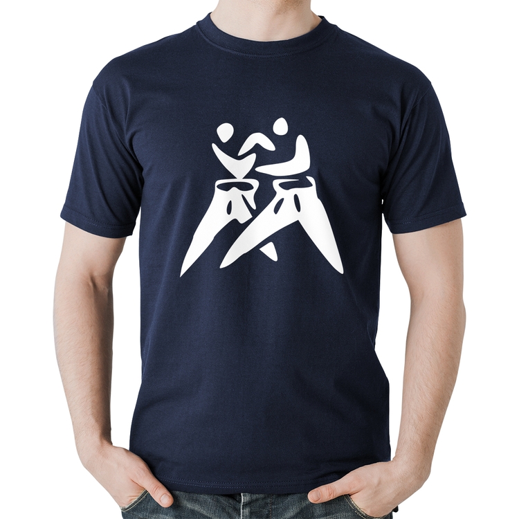 Camiseta Algodão Judô Jiu Jitsu - Marinho