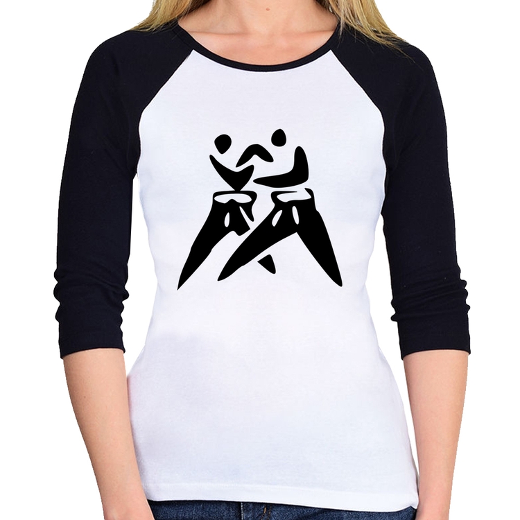 Baby Look Raglan Judô Jiu Jitsu Manga 3/4