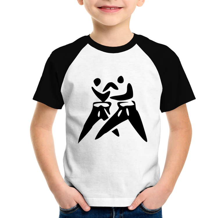 Camiseta Raglan Infantil Judô Jiu Jitsu