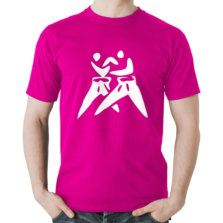 Camiseta Algodão Judô Jiu Jitsu - Rosa