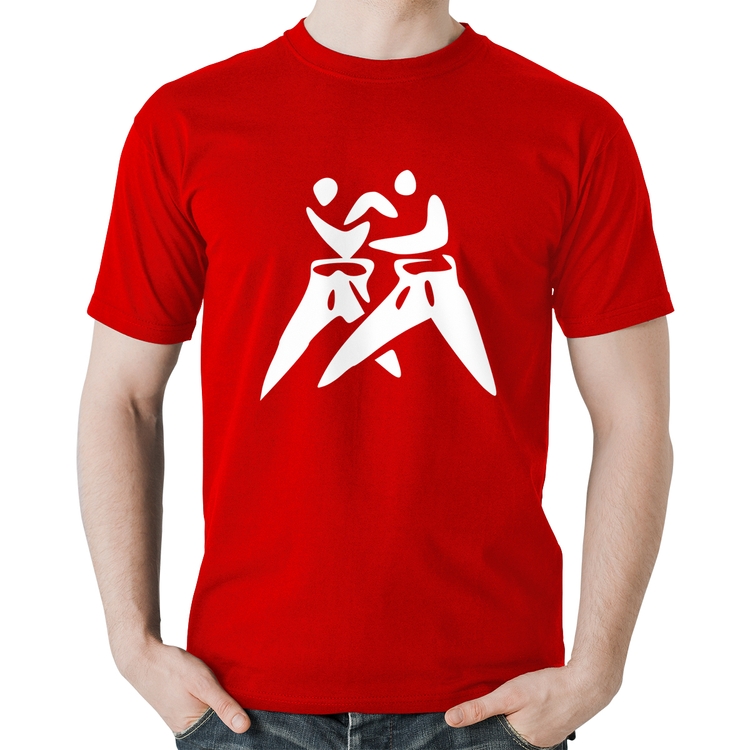 Camiseta Algodão Judô Jiu Jitsu - Vermelha