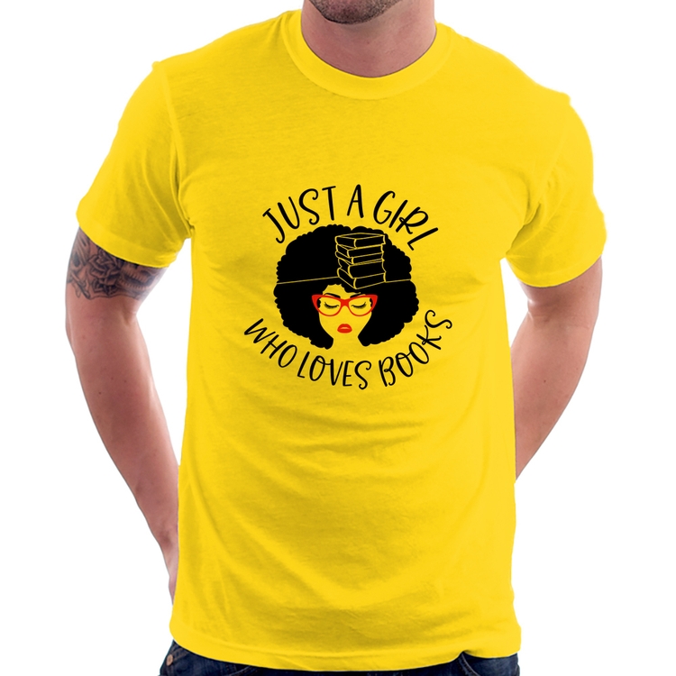 Camiseta Just a girl who loves books - Amarela