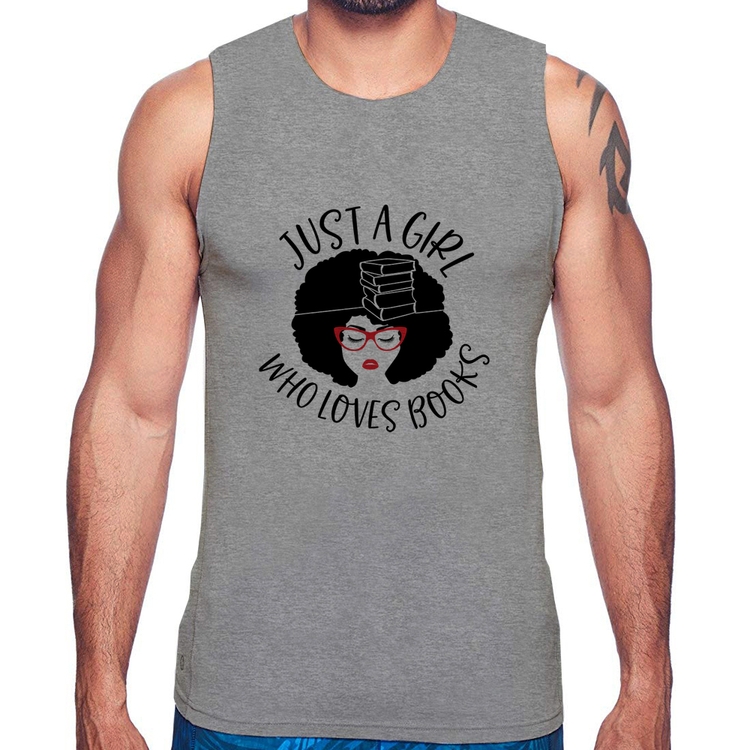 Regata Just a girl who loves books - Cinza