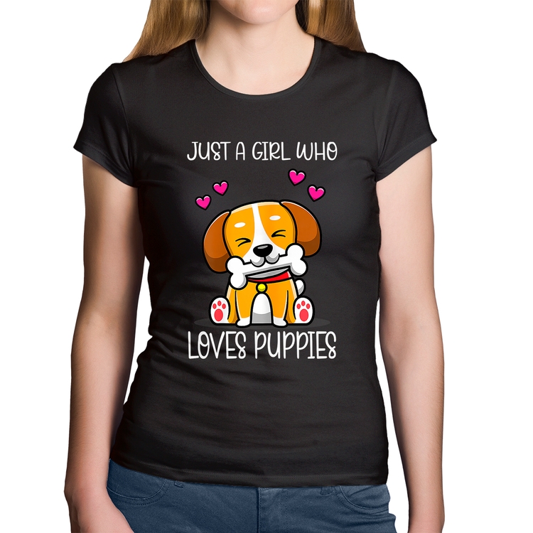 Baby Look Algodão Just A Girl Who Loves Puppies