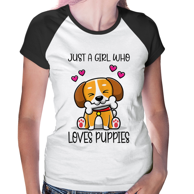 Baby Look Raglan Just A Girl Who Loves Puppies
