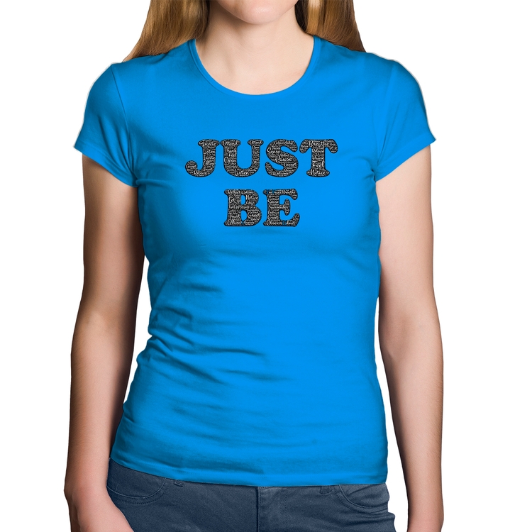 Baby Look Algodão Just Be - Azul