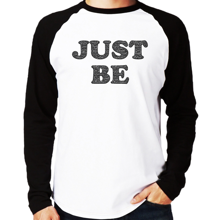 Camiseta Raglan Just Be Manga Longa