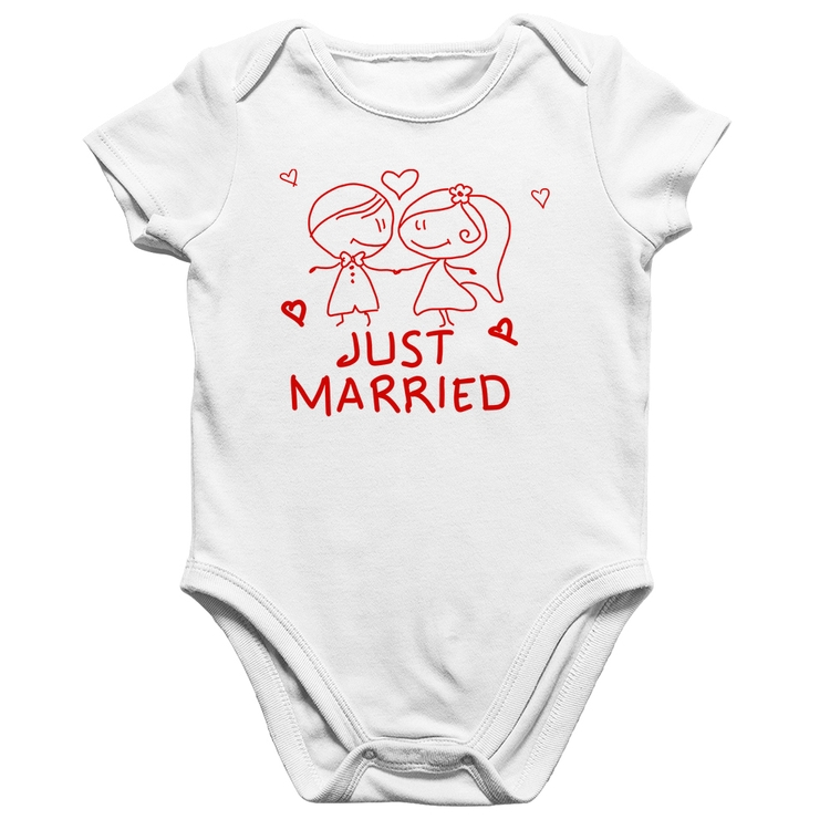 Body Bebê Algodão Just Married - Branco