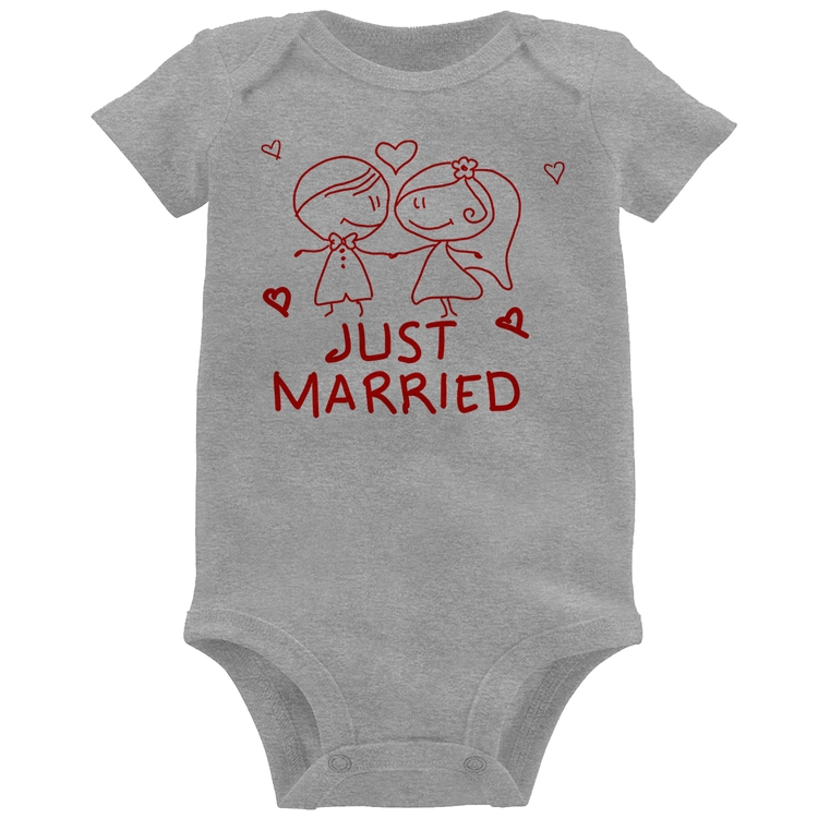 Body Bebê Just Married - Cinza